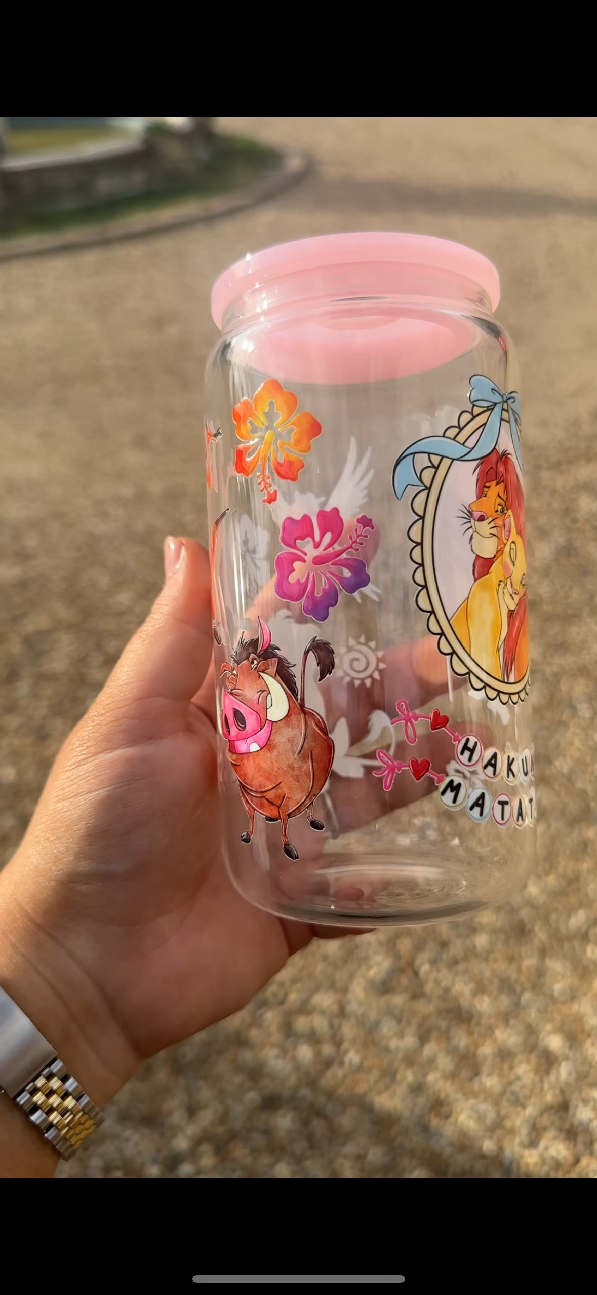 Lion king glass tumbler