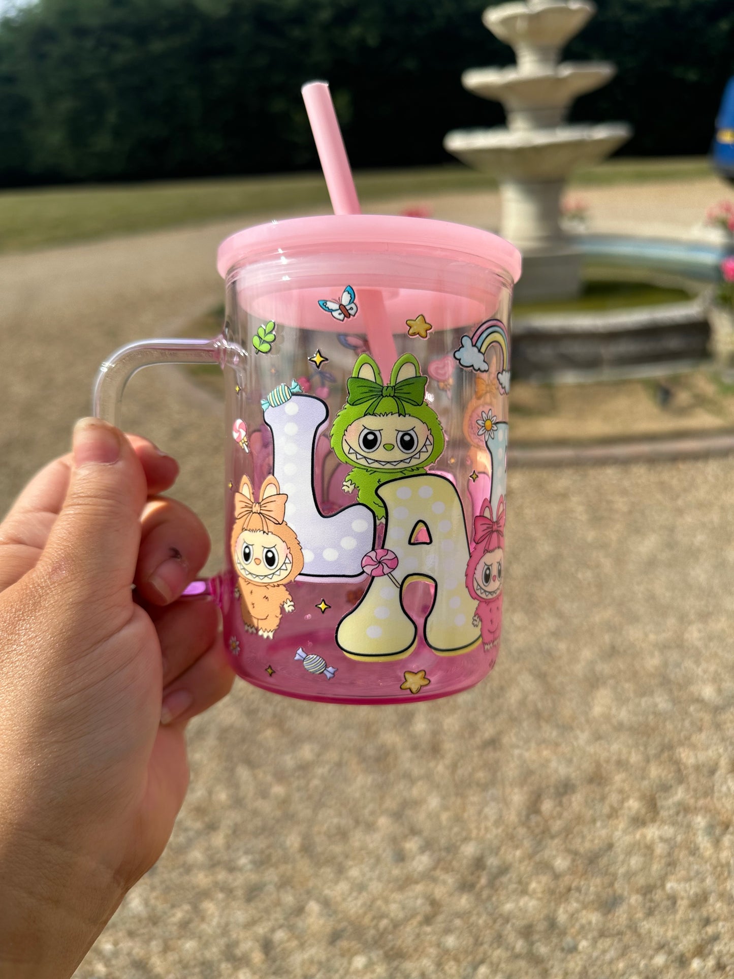 Labubu glass mug