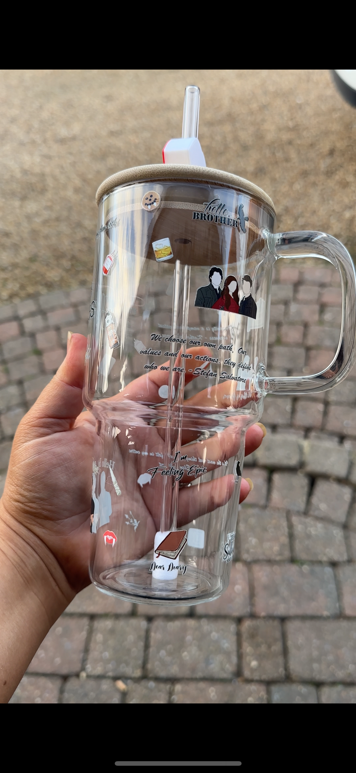 Vampire diaries glass tumbler