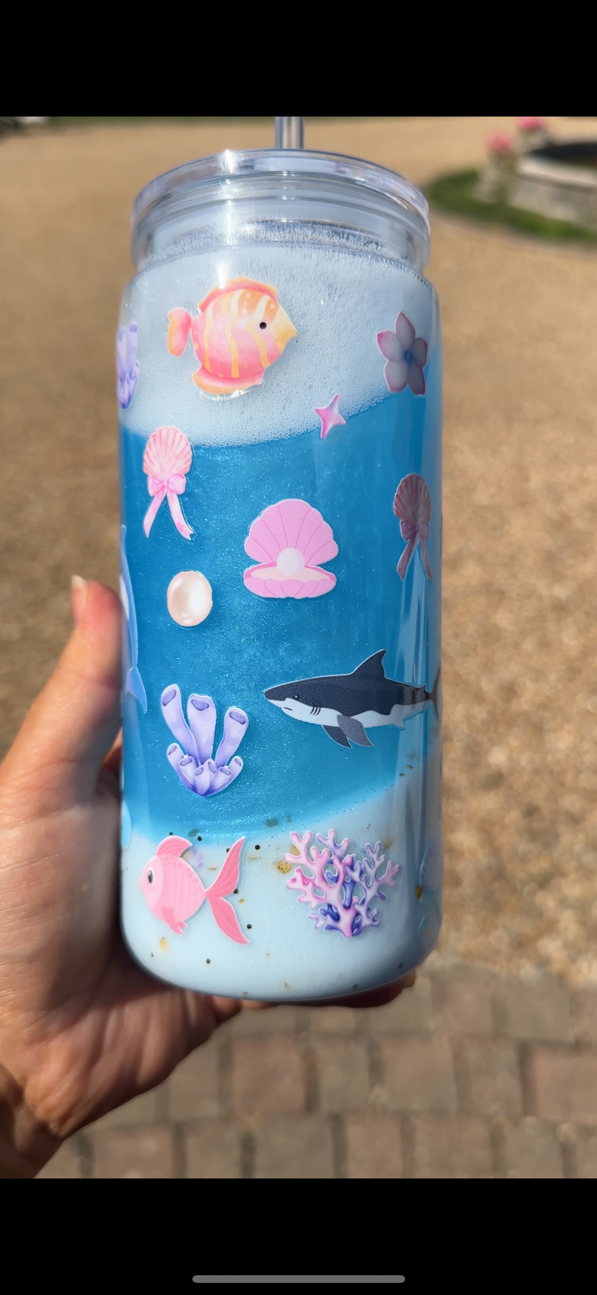 Sea life beach tumbler