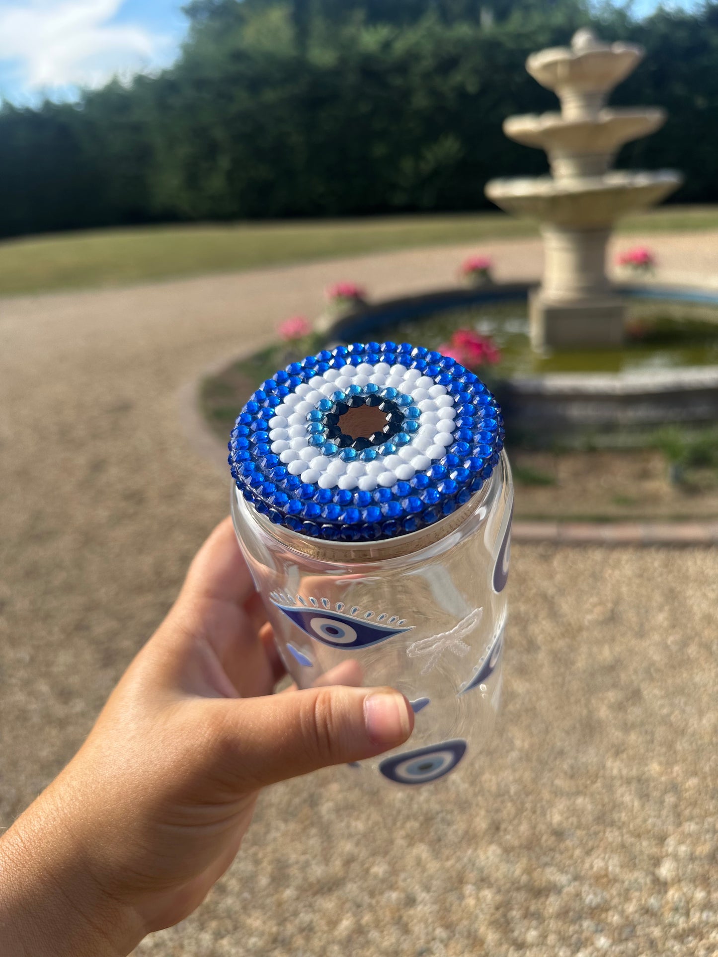 Evil eye glass cup