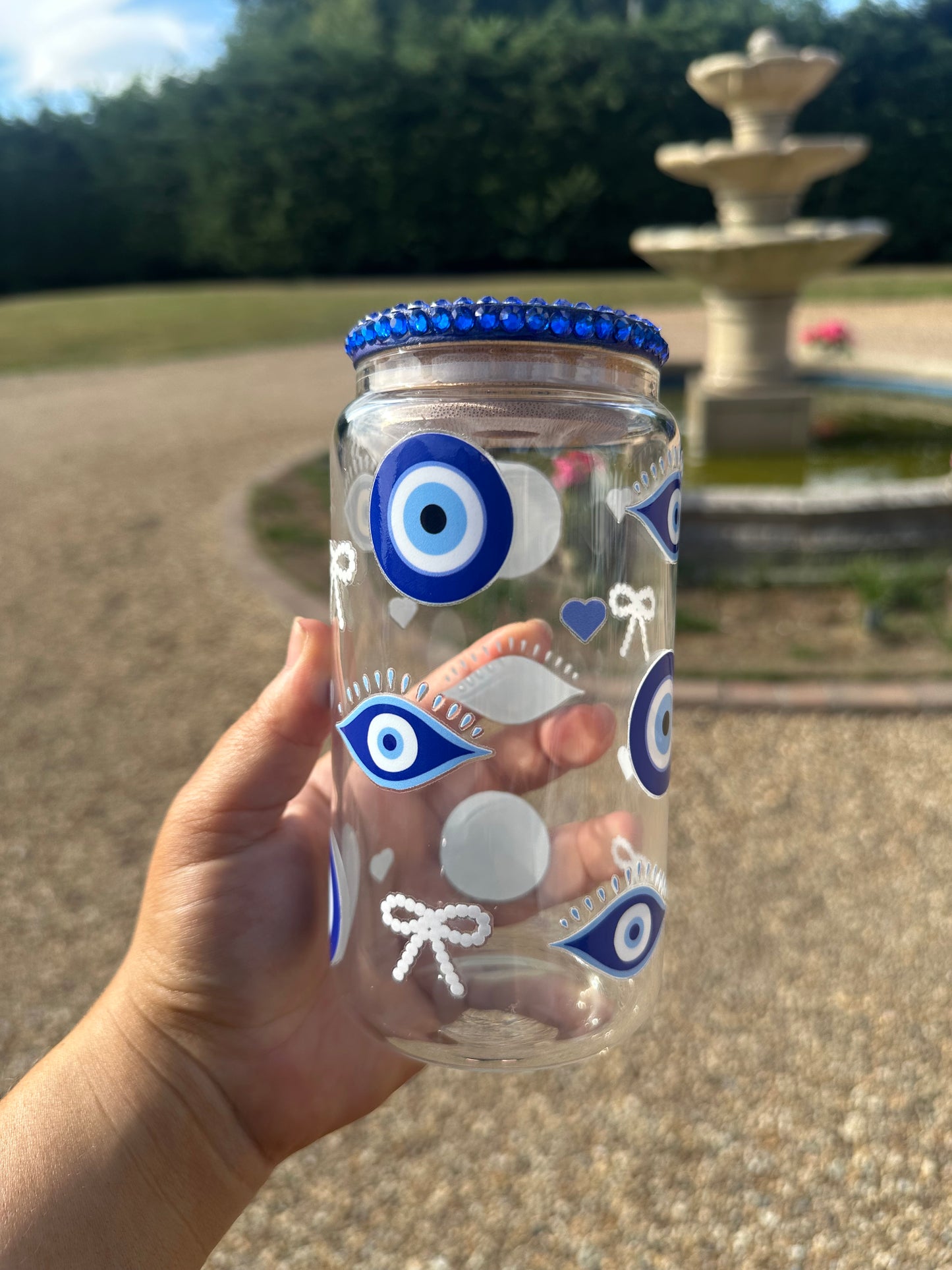 Evil eye glass cup