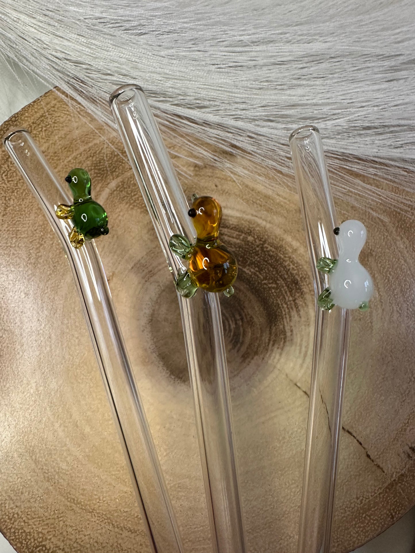 Glass turtle straws