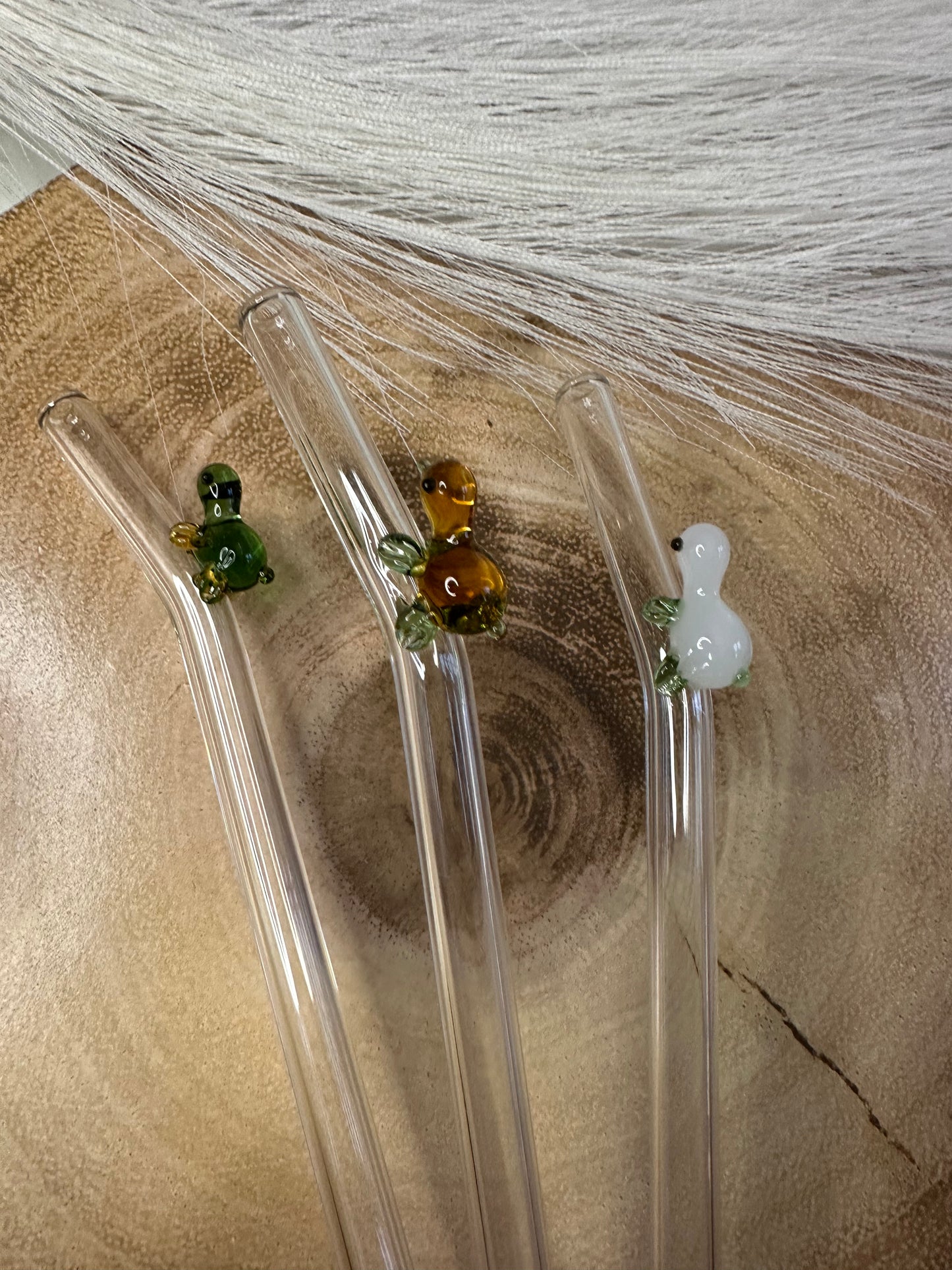 Glass turtle straws