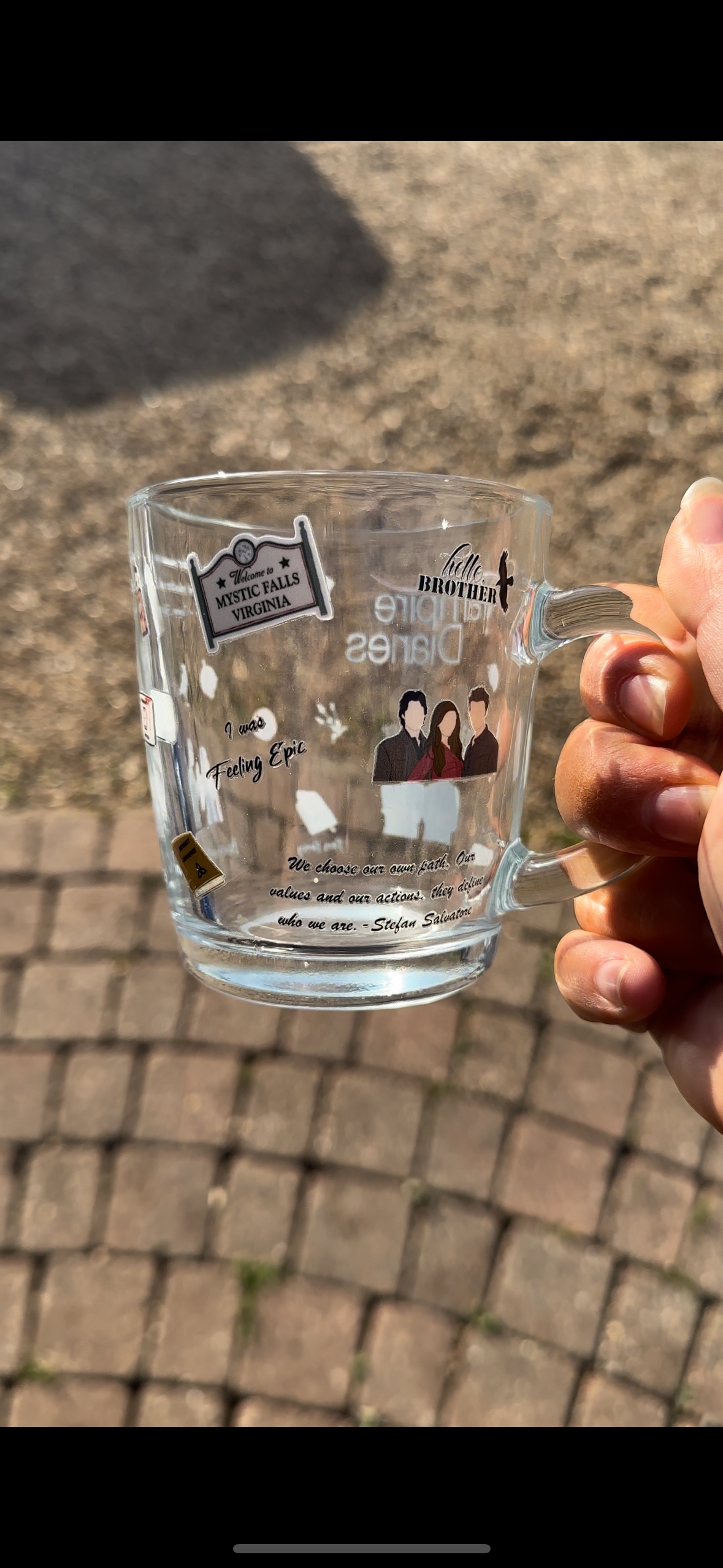 Vampire diaries glass mug