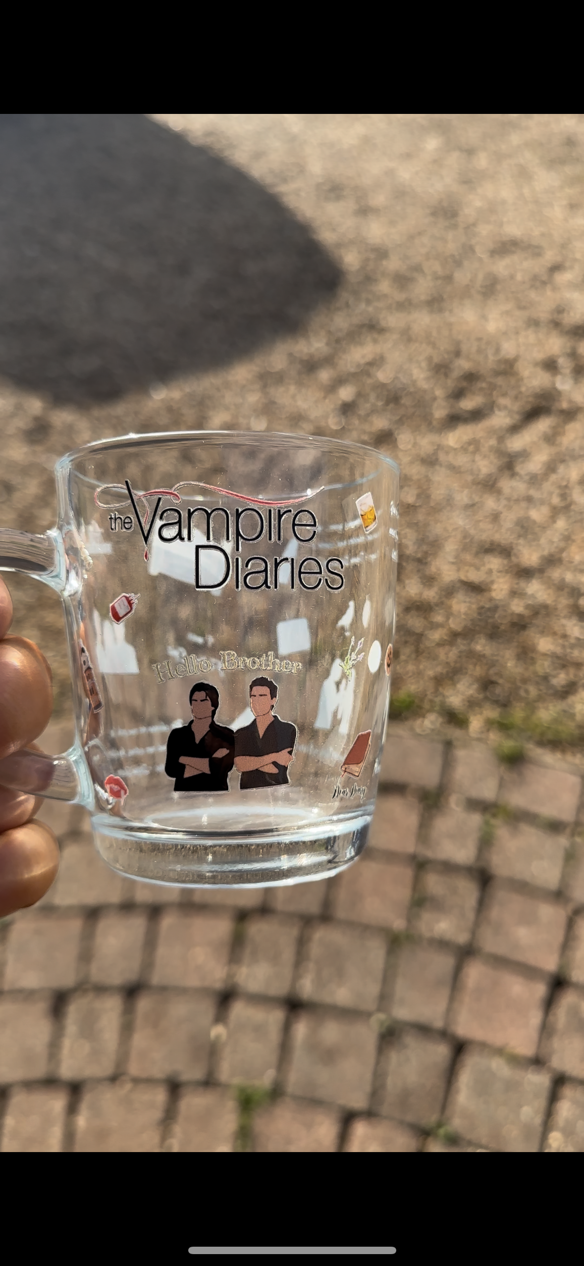 Vampire diaries glass mug