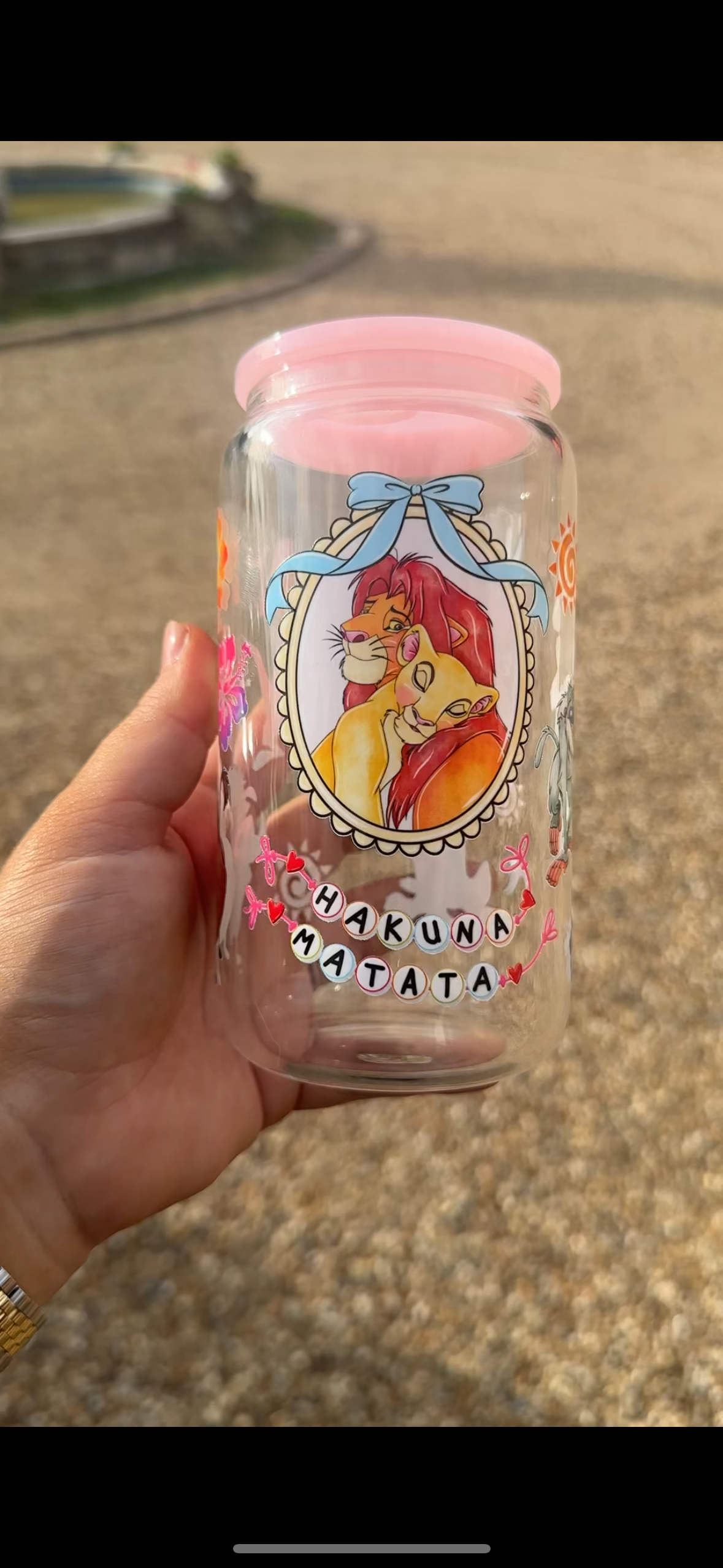 Lion king glass tumbler