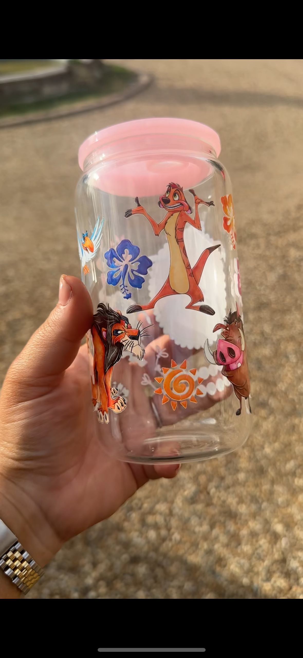 Lion king glass tumbler