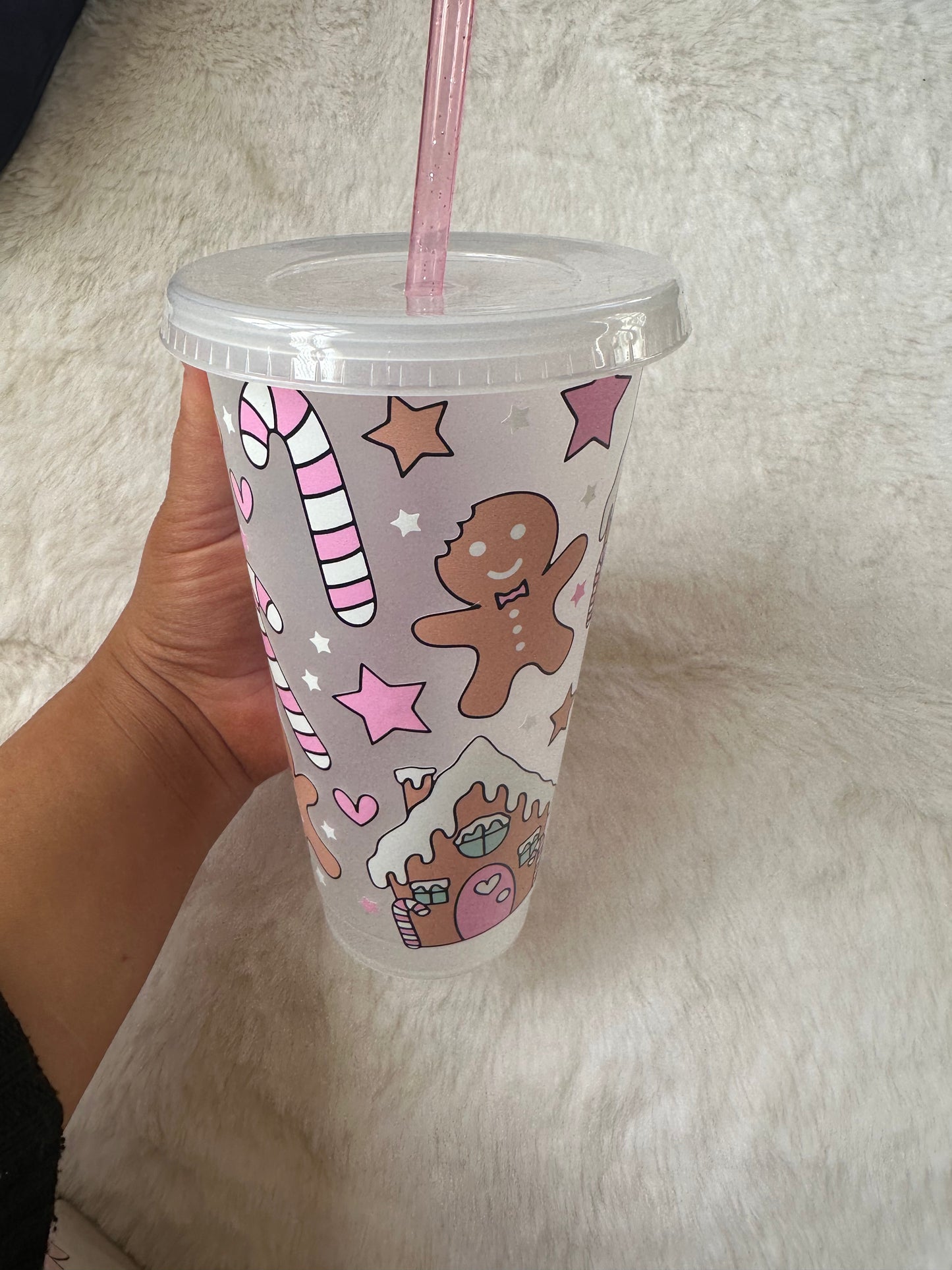 Gingerbread pink cold cup