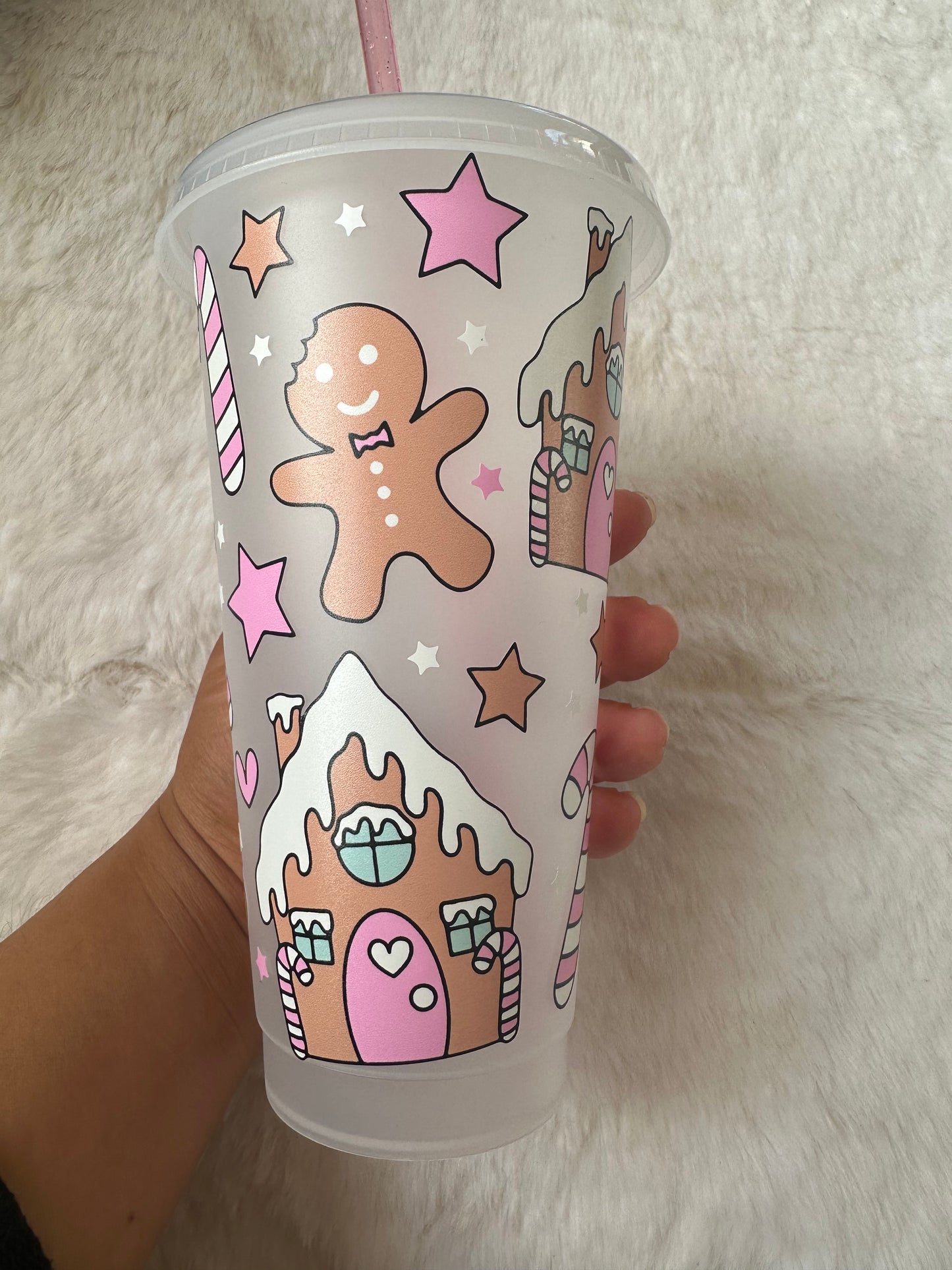 Gingerbread pink cold cup