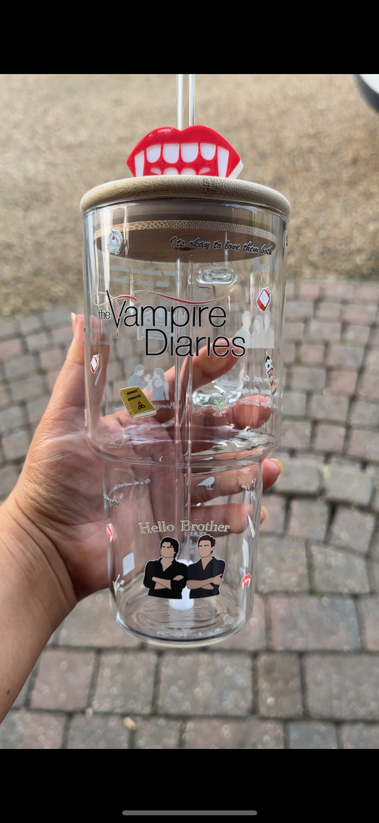 Vampire diaries glass tumbler