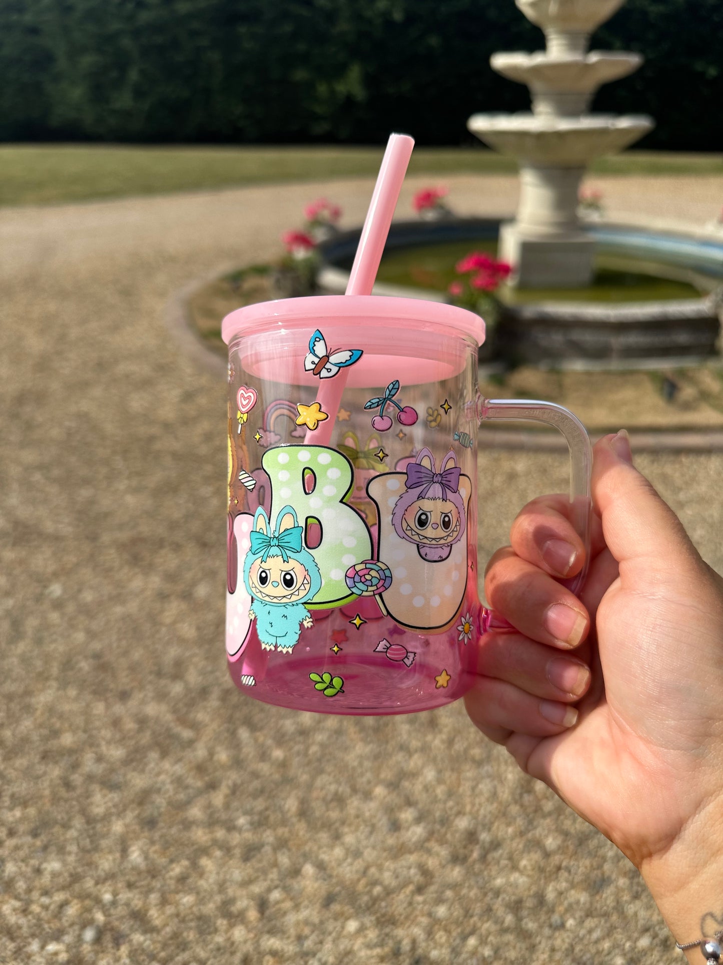 Labubu glass mug