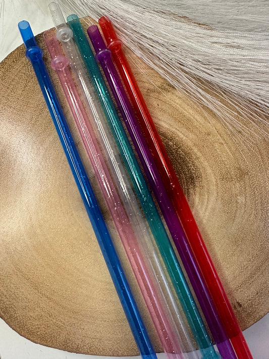 Glitter reusable straws