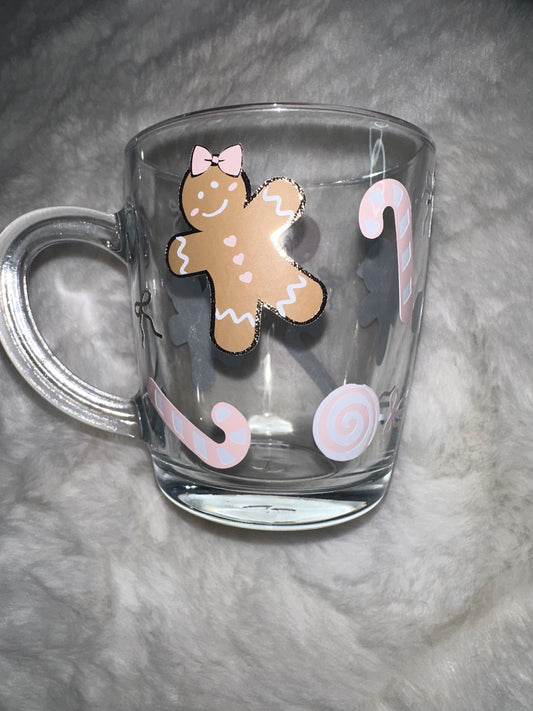 Gingerbread candy lane glass mug