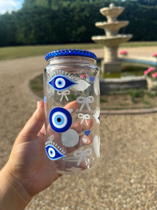 Evil eye glass cup