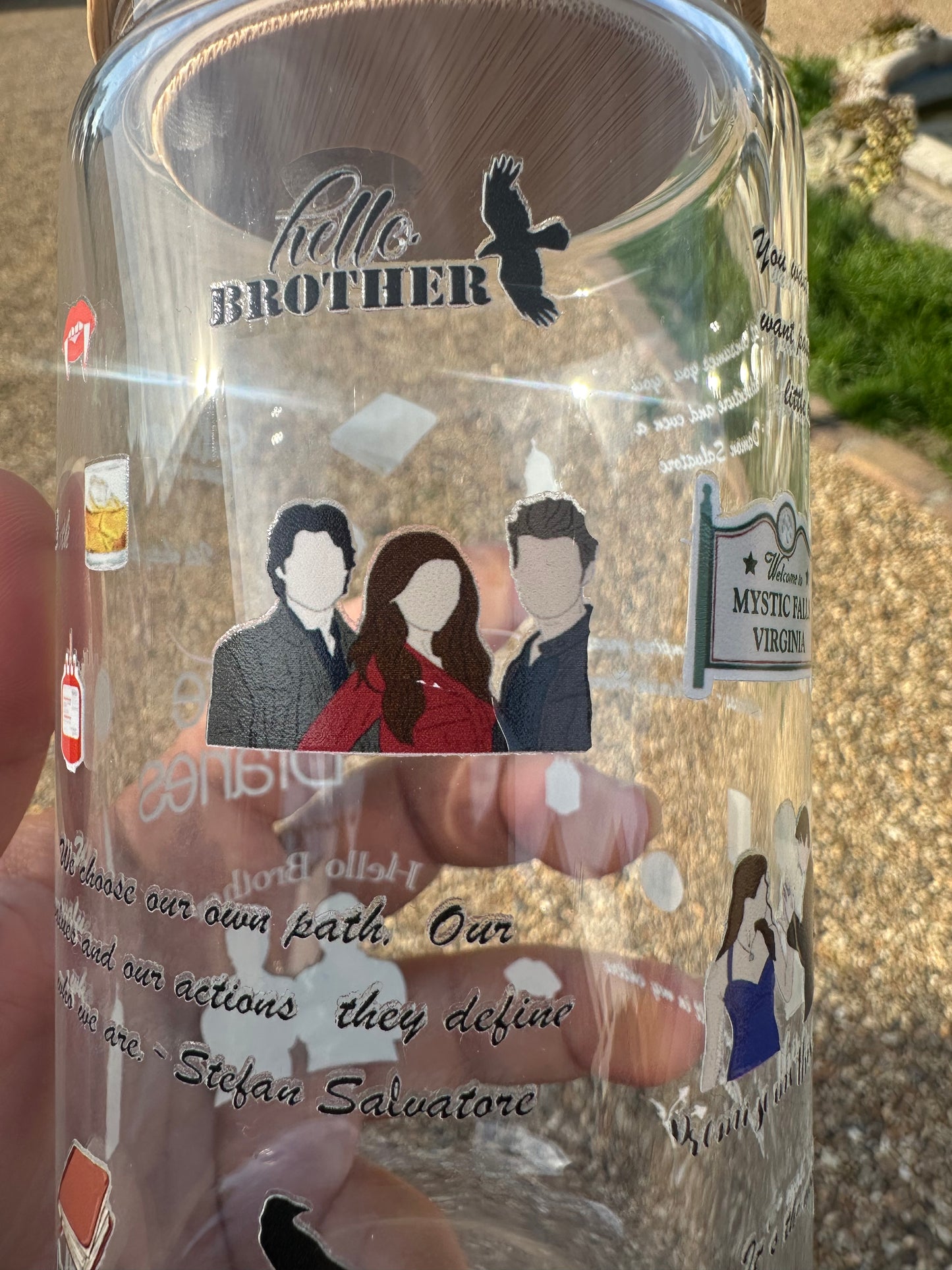 Vampire diaries glass cup