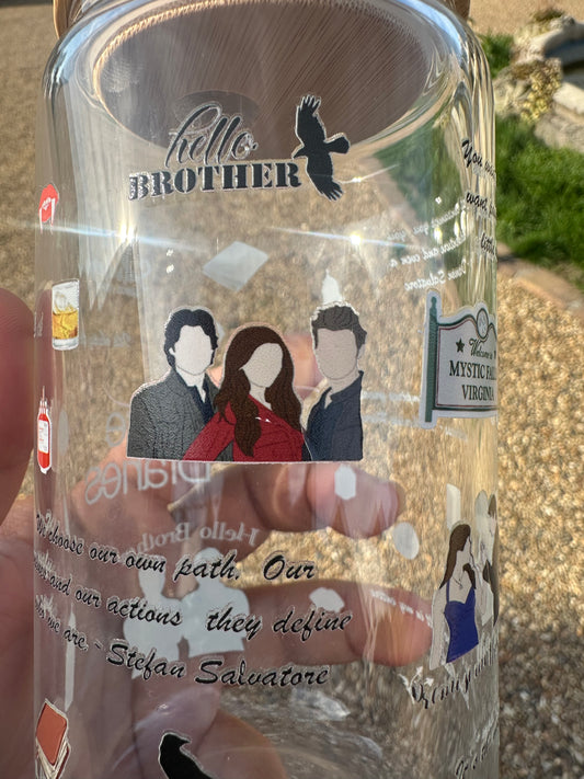 Vampire diaries glass cup