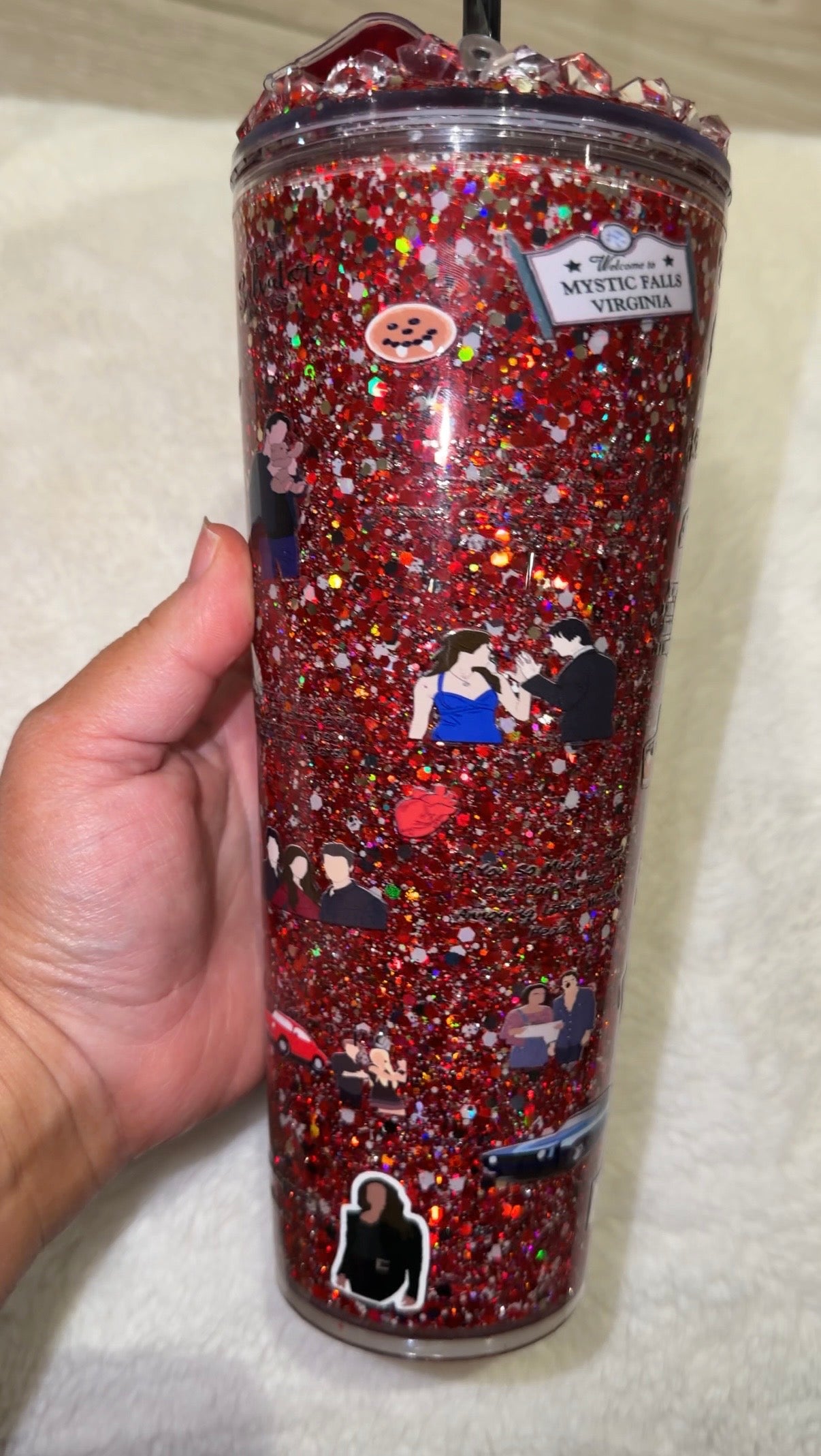 Vampire diaries 24oz tumbler with detailed lid