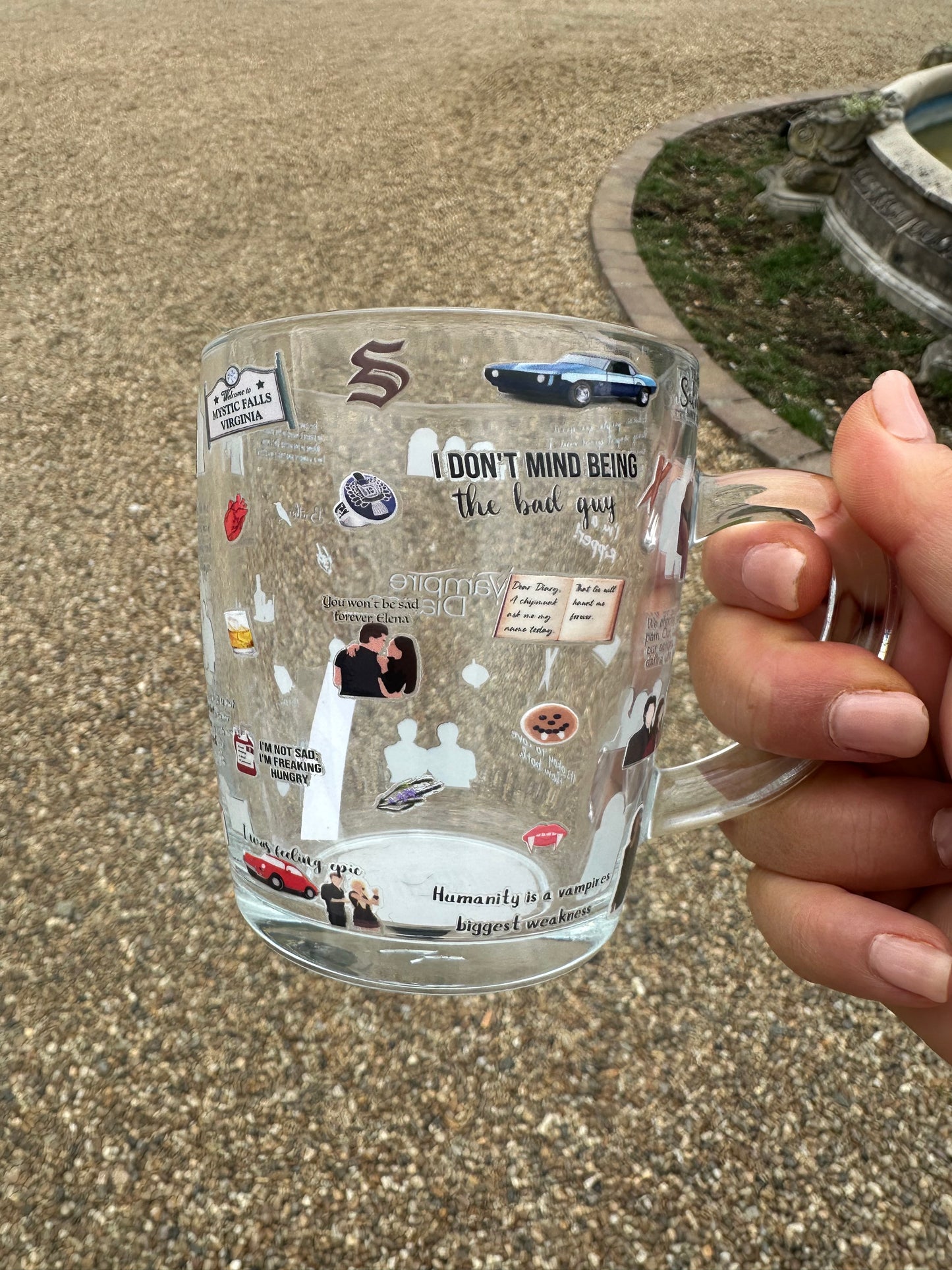 Vampire diaries glass mug