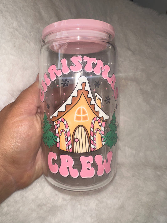 Gingerbread house glass can