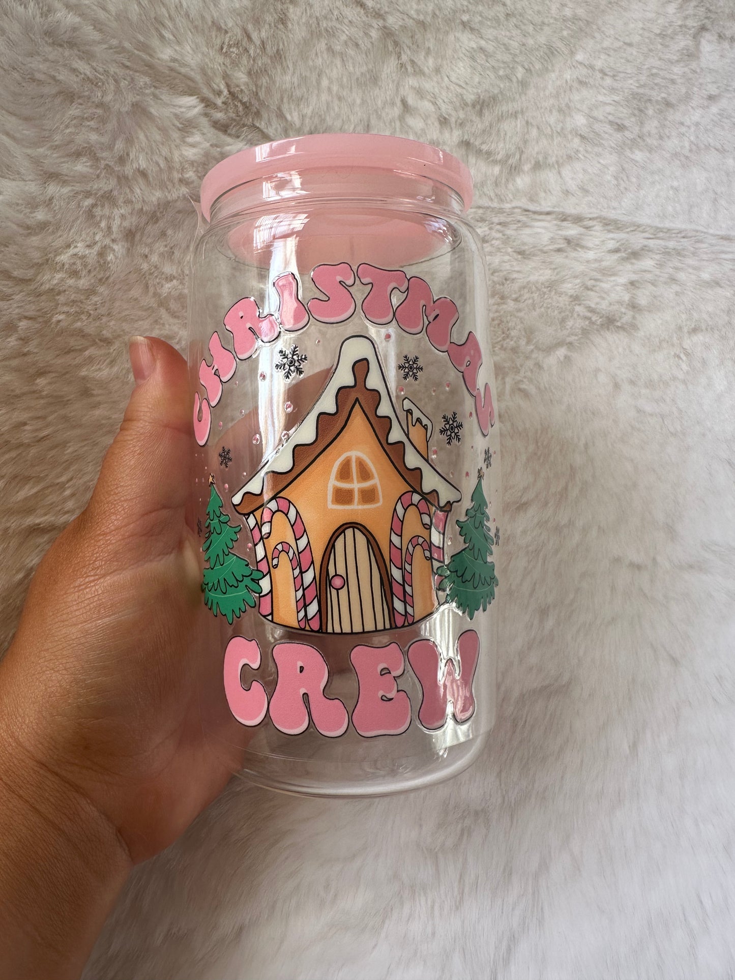 Gingerbread house glass can