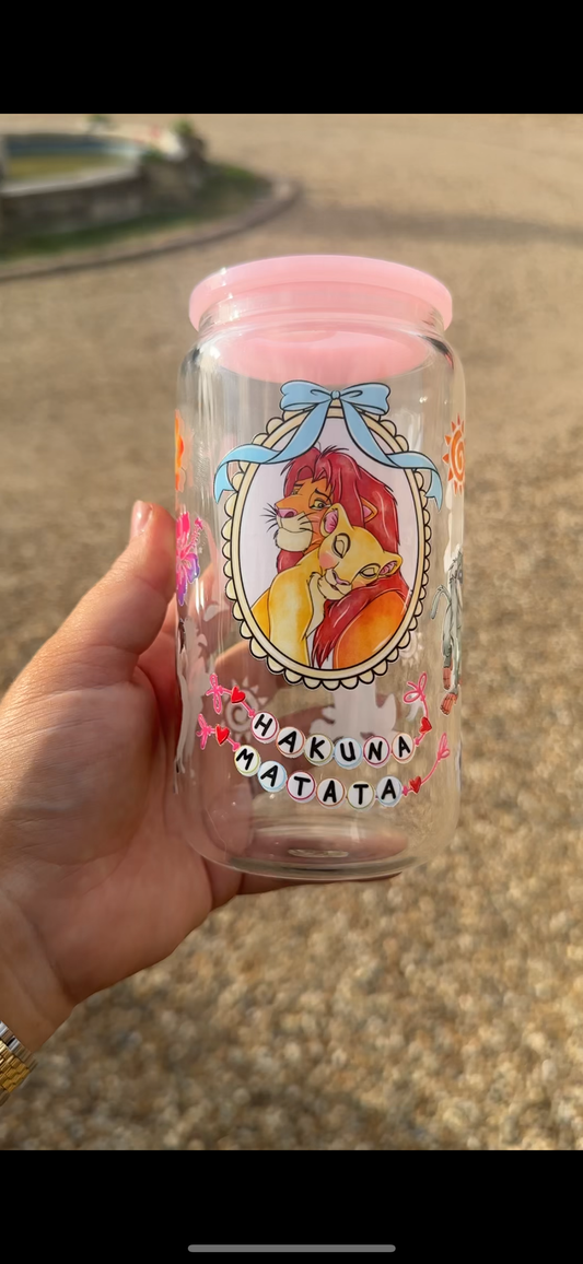 Lion king glass tumbler