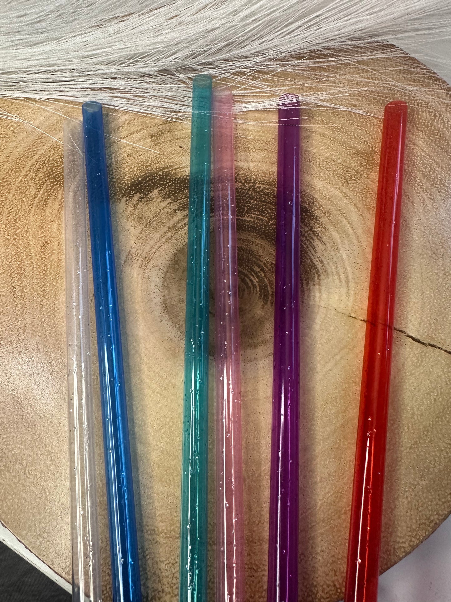 Glitter reusable straws