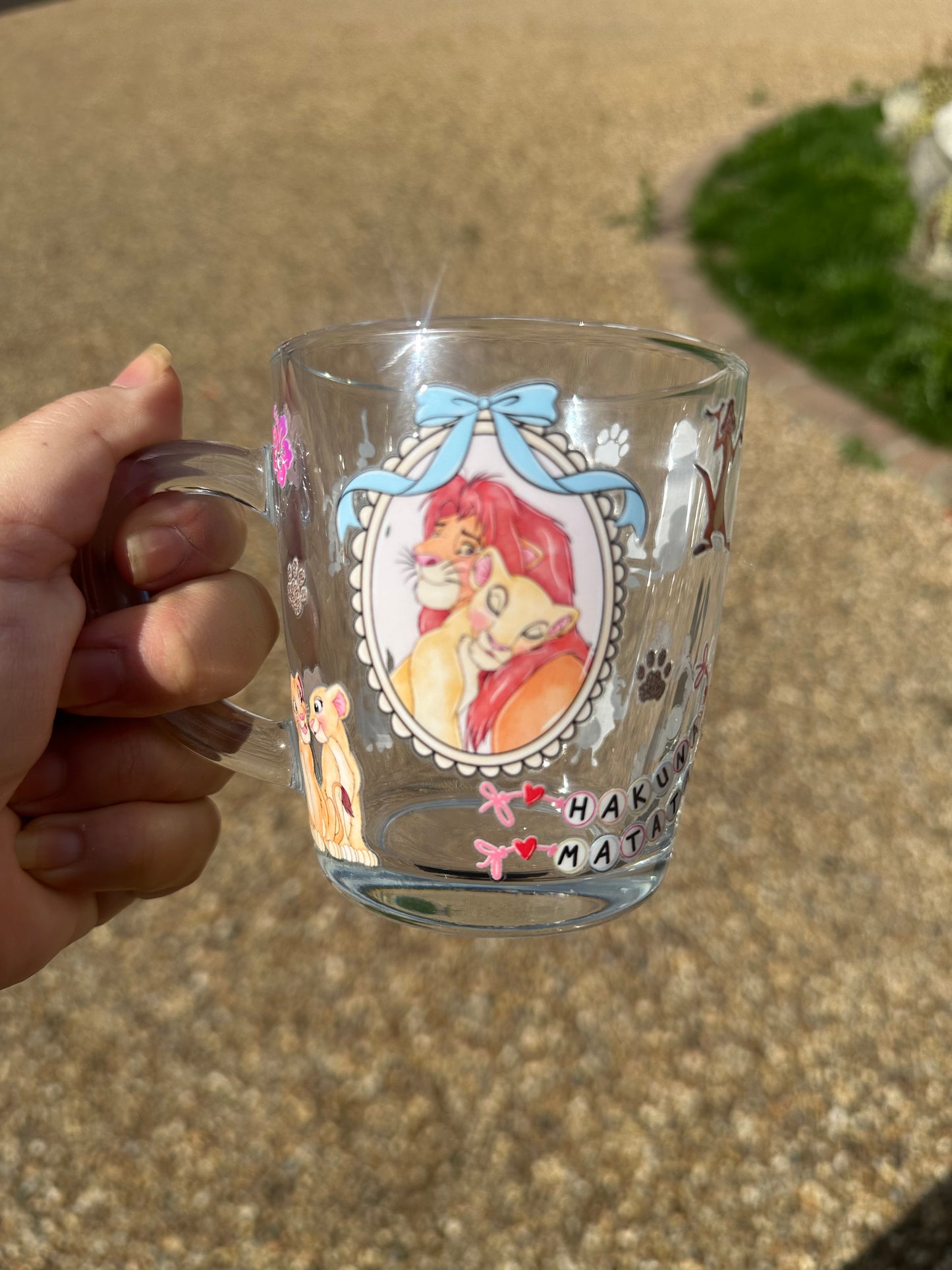 Lion king glass mug