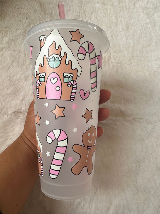 Gingerbread pink cold cup