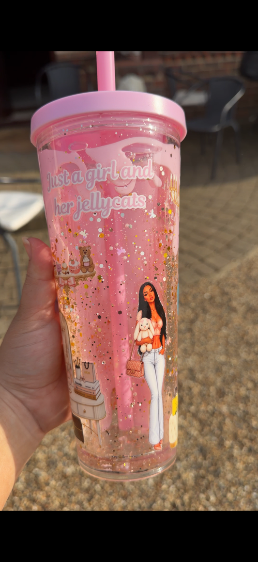 Just a girl and jellycats lava tumbler