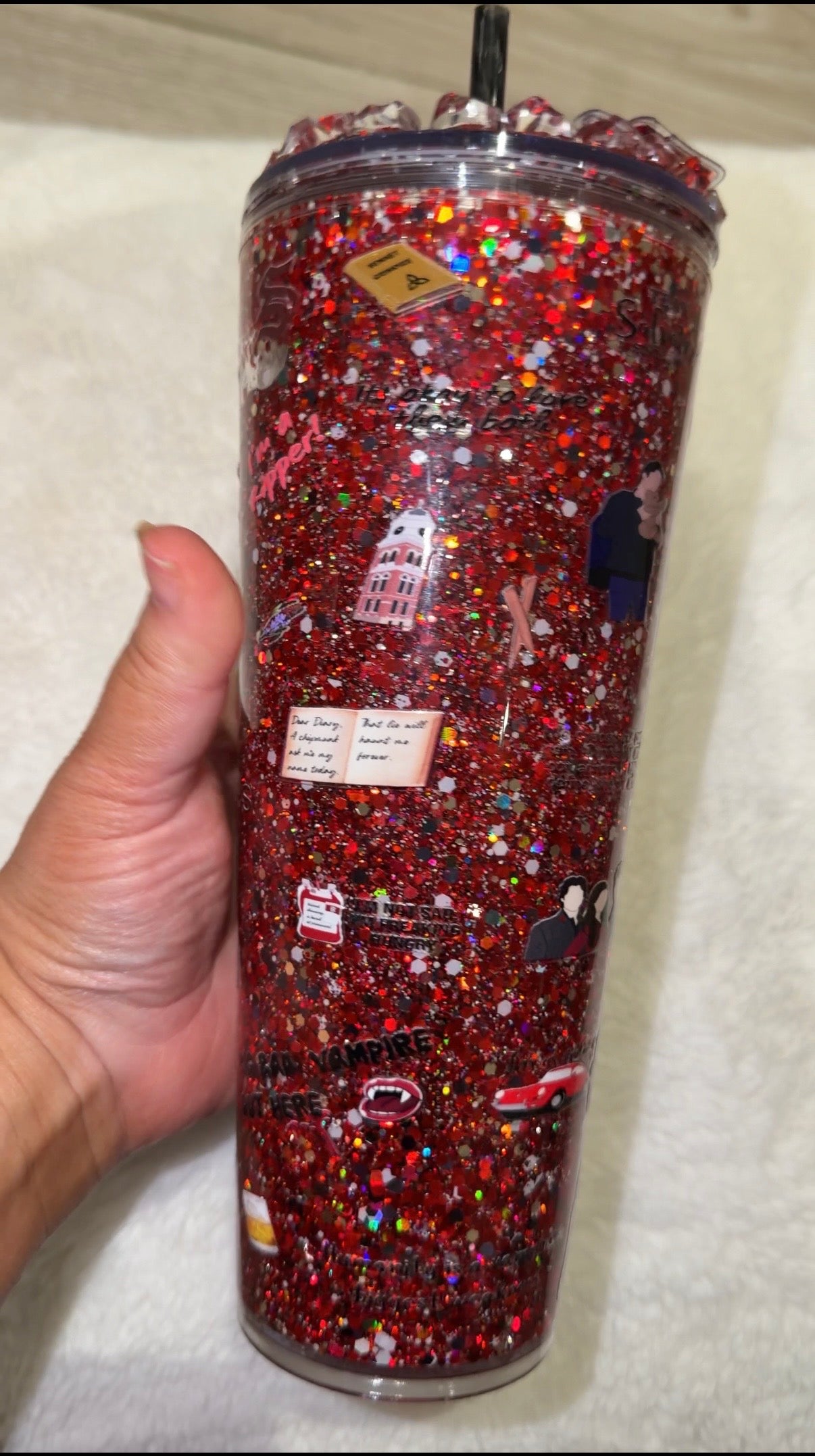 Vampire diaries 24oz tumbler with detailed lid